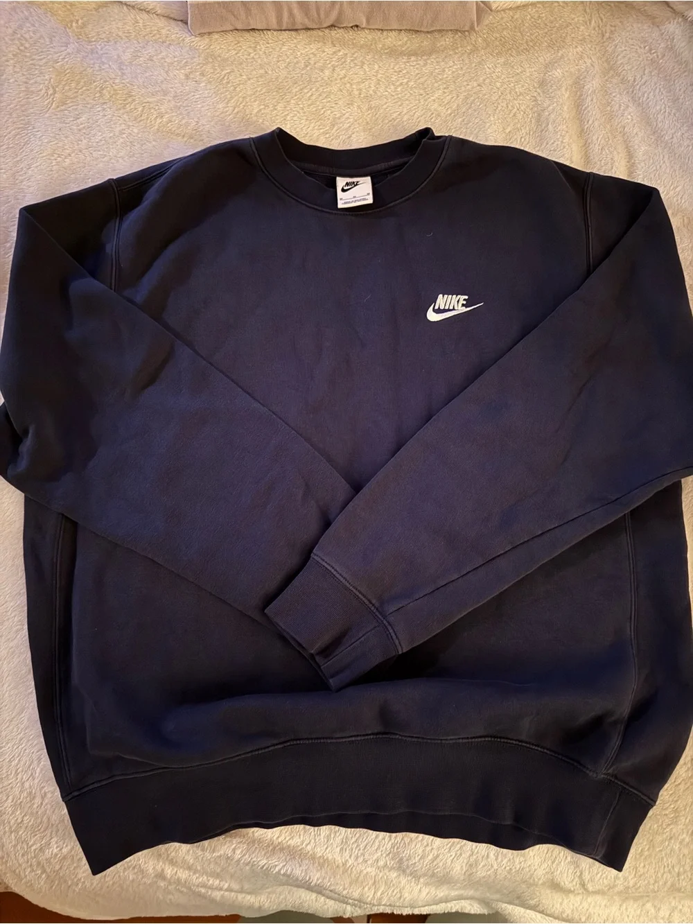 Nike Navy Crewneck Sweatshirt with White Swoosh